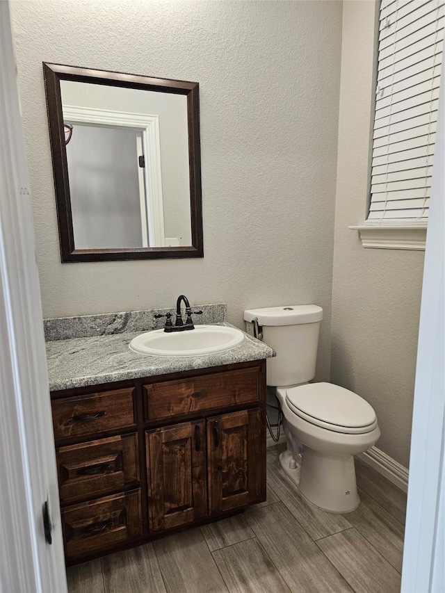 bathroom with toilet and vanity