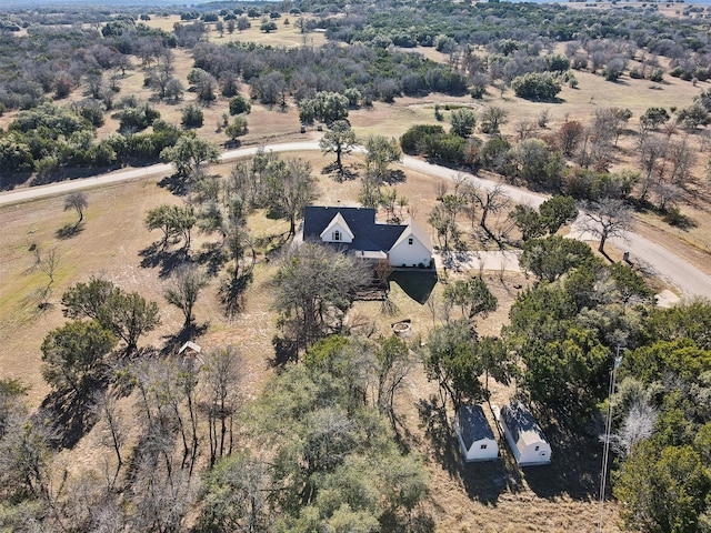 aerial view featuring a rural view