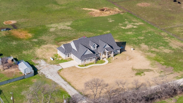 drone / aerial view featuring a rural view