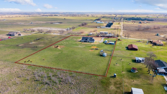 bird's eye view with a rural view