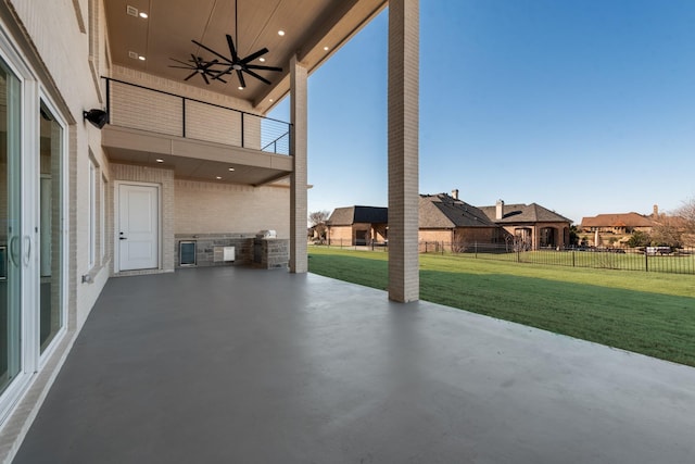 view of patio / terrace with ceiling fan