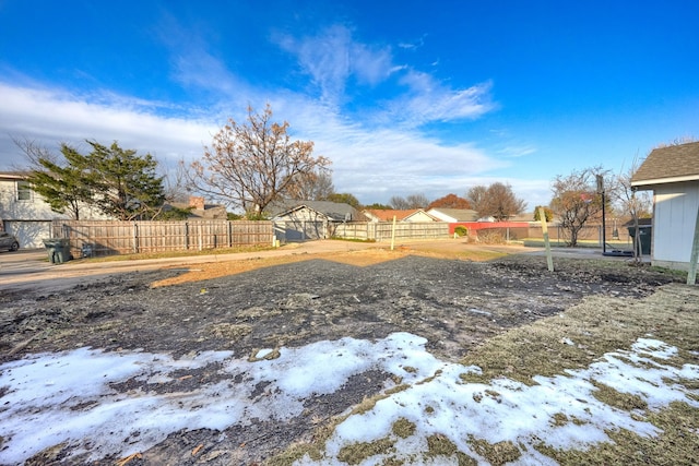 view of yard with fence