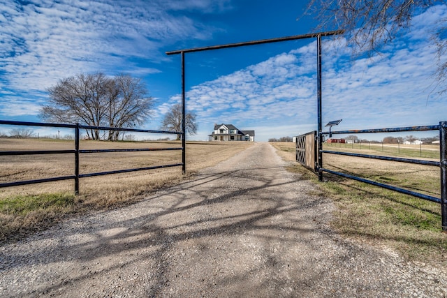 view of street featuring a rural view