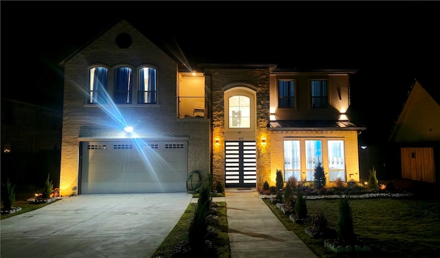 view of front of property featuring a garage