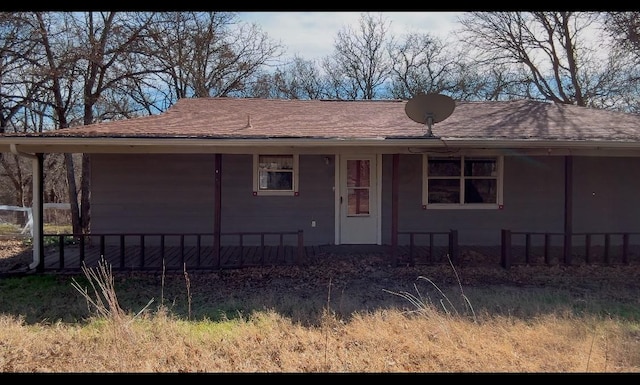 view of single story home