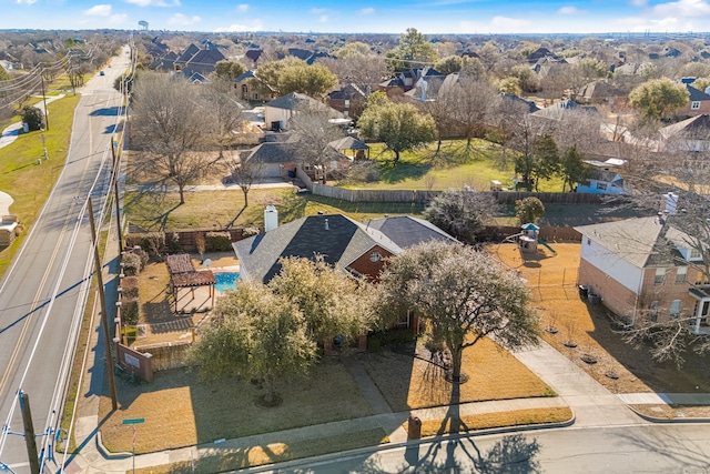 aerial view featuring a residential view