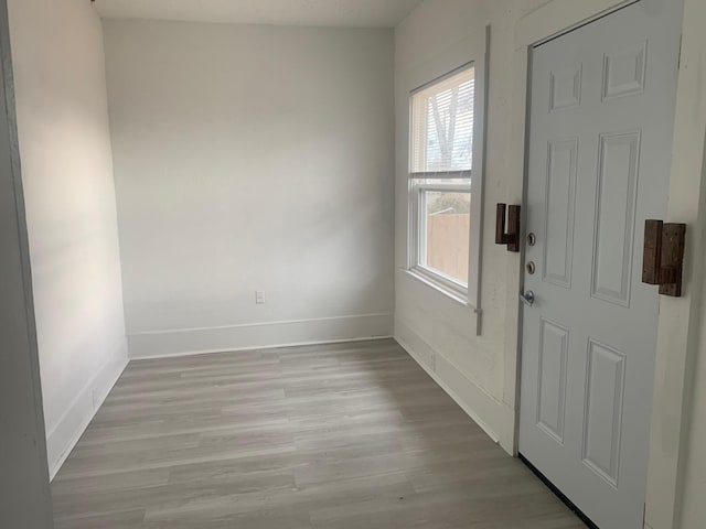 entryway with light wood-type flooring