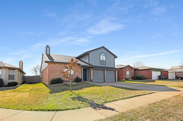 view of property featuring a front lawn