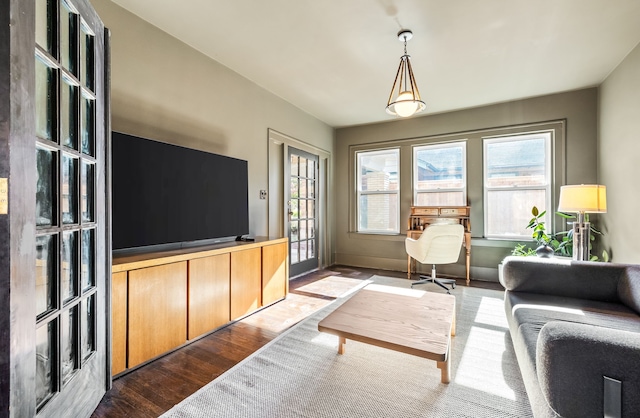 living room featuring light hardwood / wood-style flooring