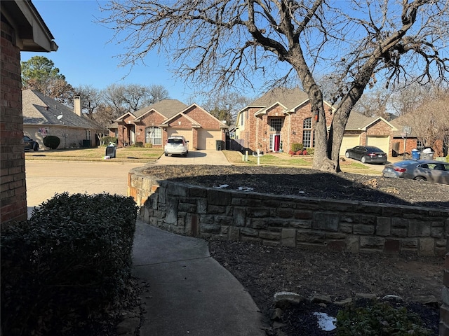 view of yard with a garage