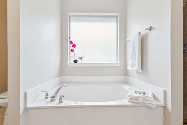 bathroom with toilet and a bathtub