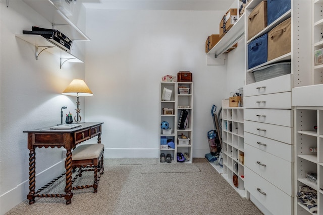 spacious closet with carpet flooring