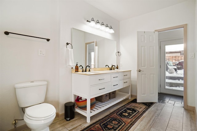 bathroom with toilet and vanity