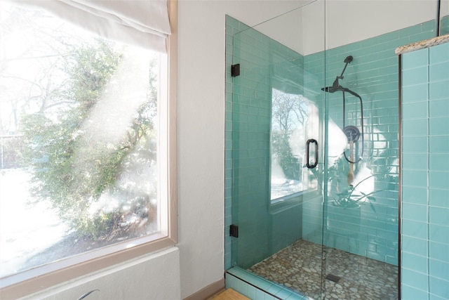 bathroom with walk in shower