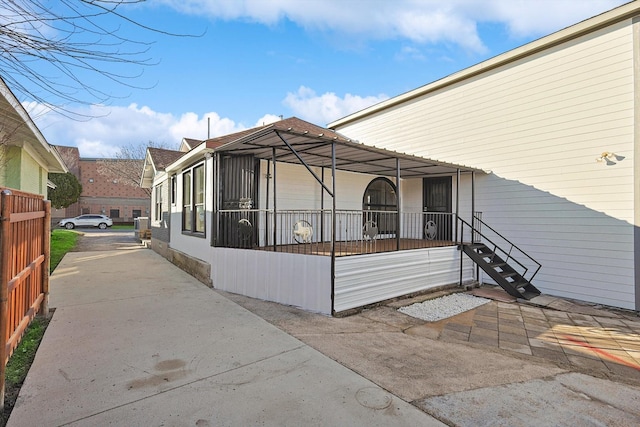 exterior space with covered porch