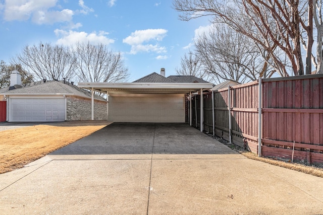 view of garage