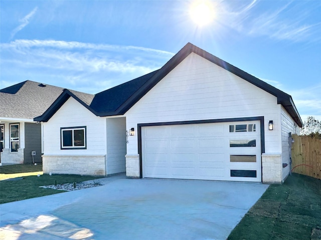 view of front of home with a garage