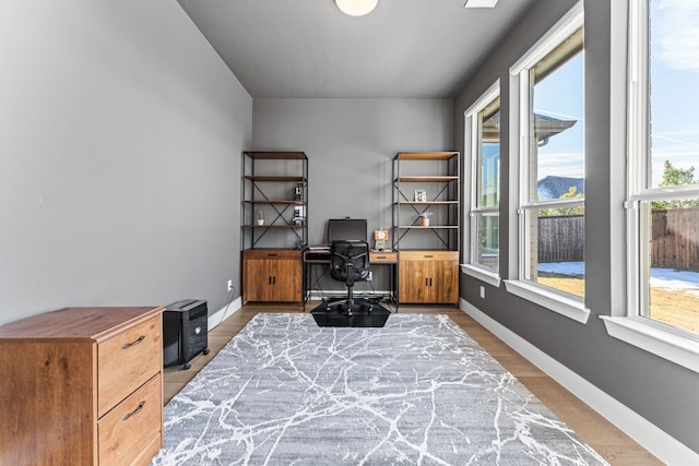 office area featuring wood-type flooring