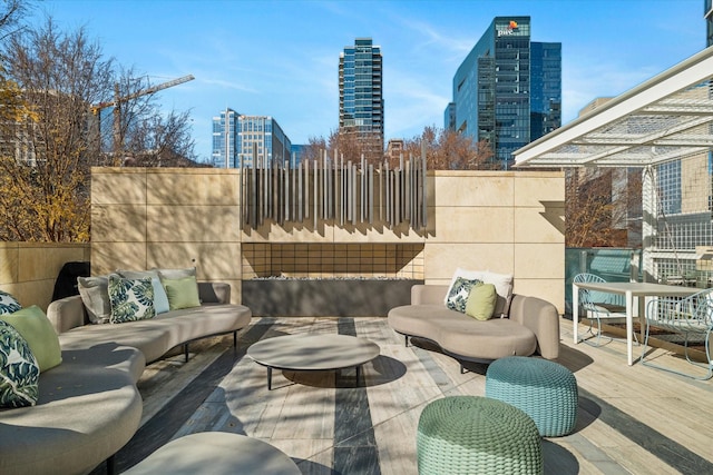 view of patio with an outdoor hangout area