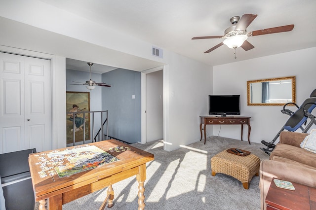 living room featuring carpet flooring