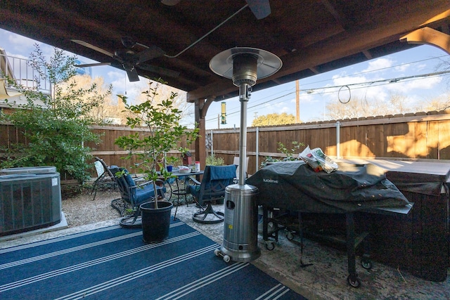 view of patio / terrace featuring grilling area and central AC