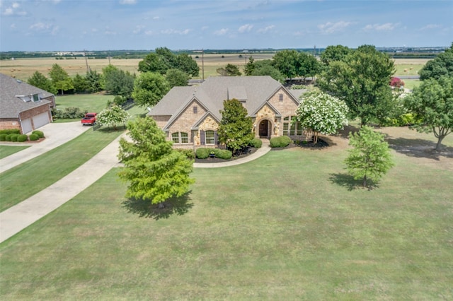 aerial view featuring a rural view