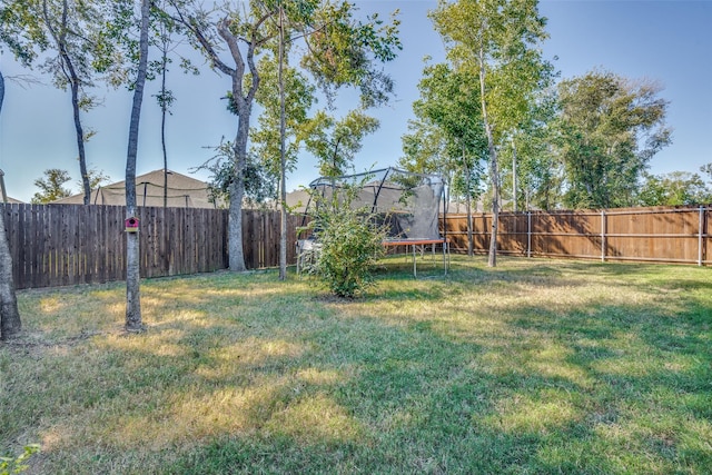 view of yard featuring a trampoline