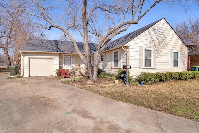 single story home with a garage