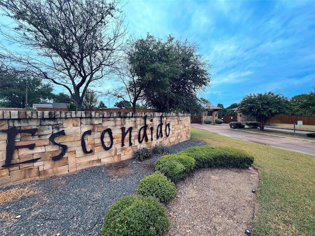 view of community sign