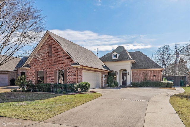 view of front of property featuring a front yard