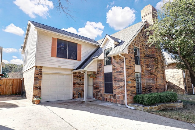 view of front of property featuring a garage