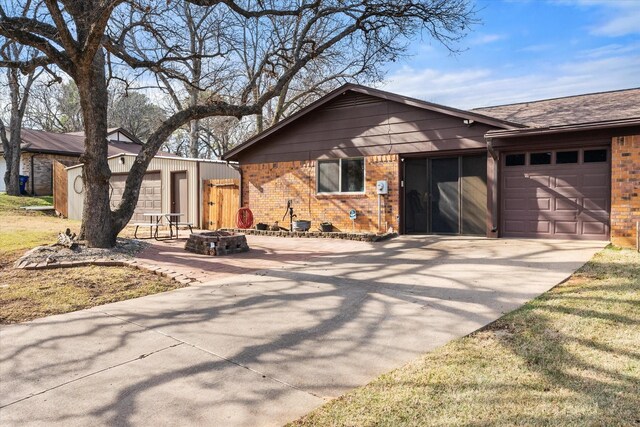 ranch-style house with a front lawn