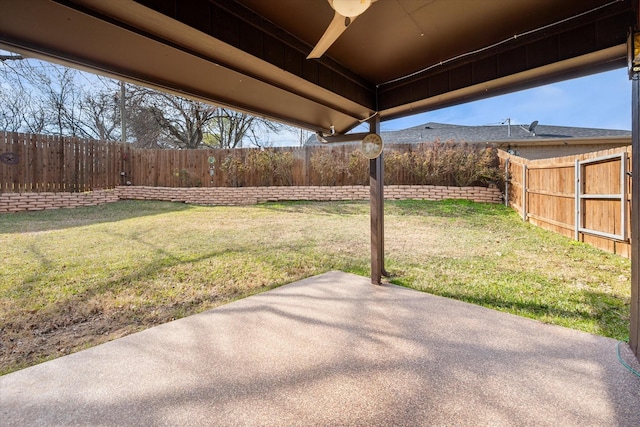 exterior space with a fenced backyard