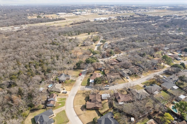 aerial view with a residential view