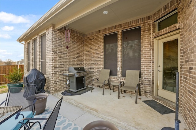 view of patio / terrace featuring area for grilling