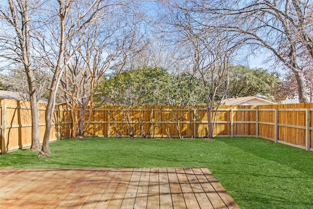 view of yard featuring a deck