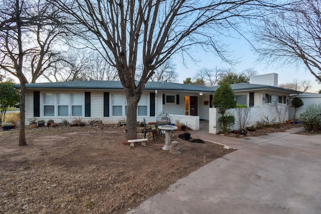 view of single story home