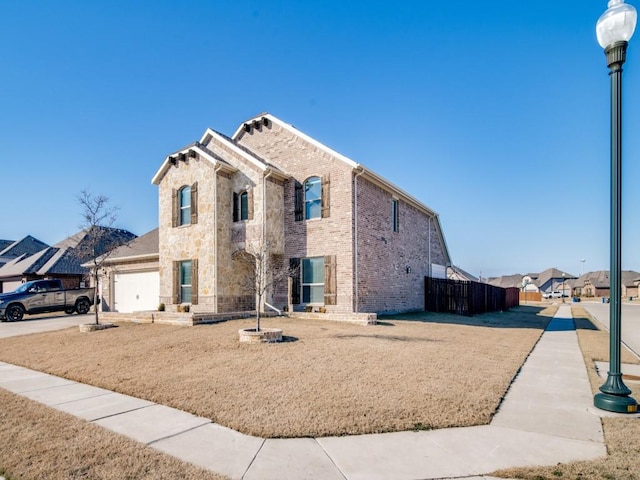 front of property with a garage