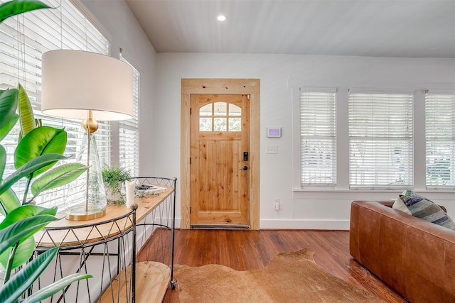 entrance foyer with wood-type flooring