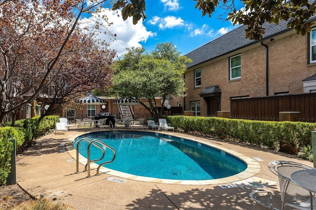 view of pool featuring a patio area