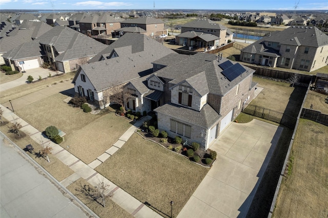 aerial view with a residential view