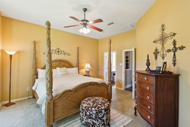 bedroom with carpet and ceiling fan