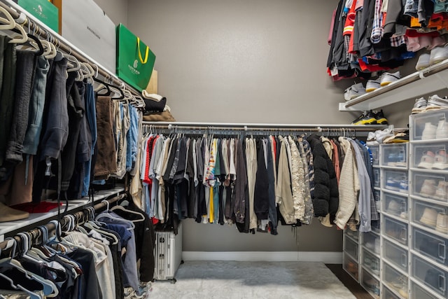 view of walk in closet