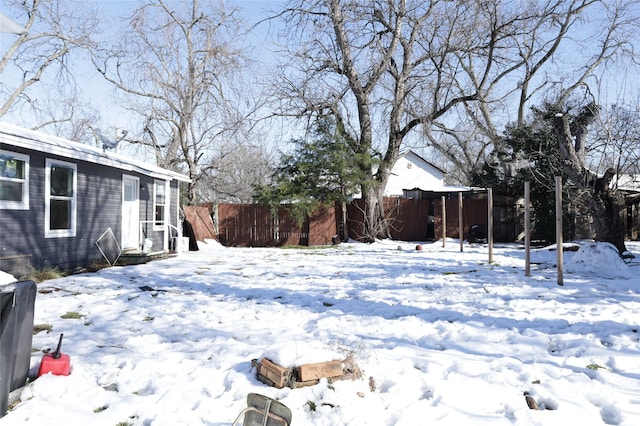 view of snowy yard