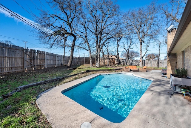 view of pool featuring a patio area and outdoor lounge area