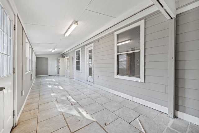 interior space with wood walls