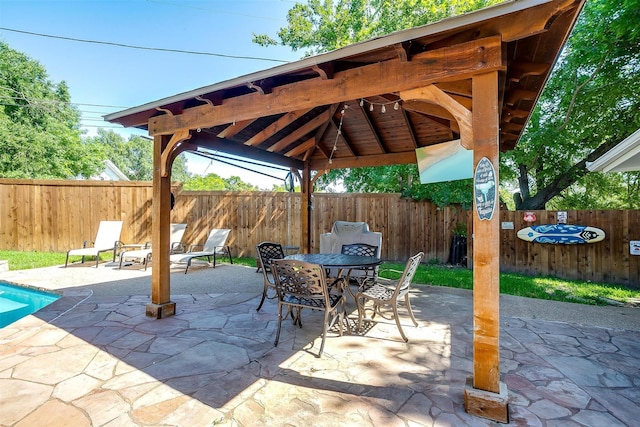 view of patio / terrace featuring a gazebo