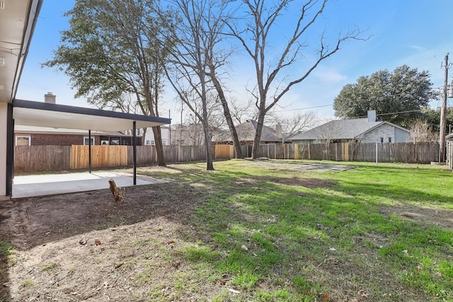 view of yard featuring a patio area