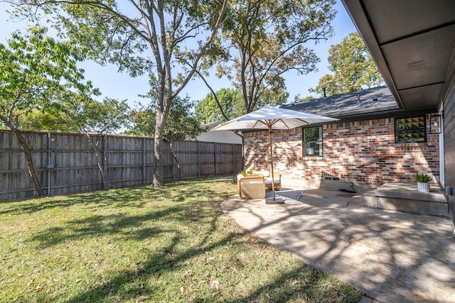 view of yard featuring a patio