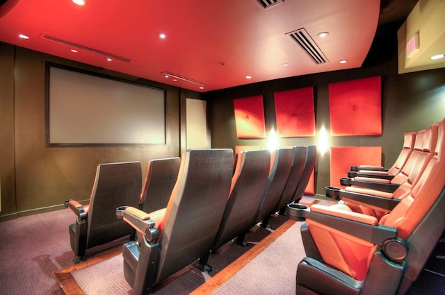 view of carpeted cinema room